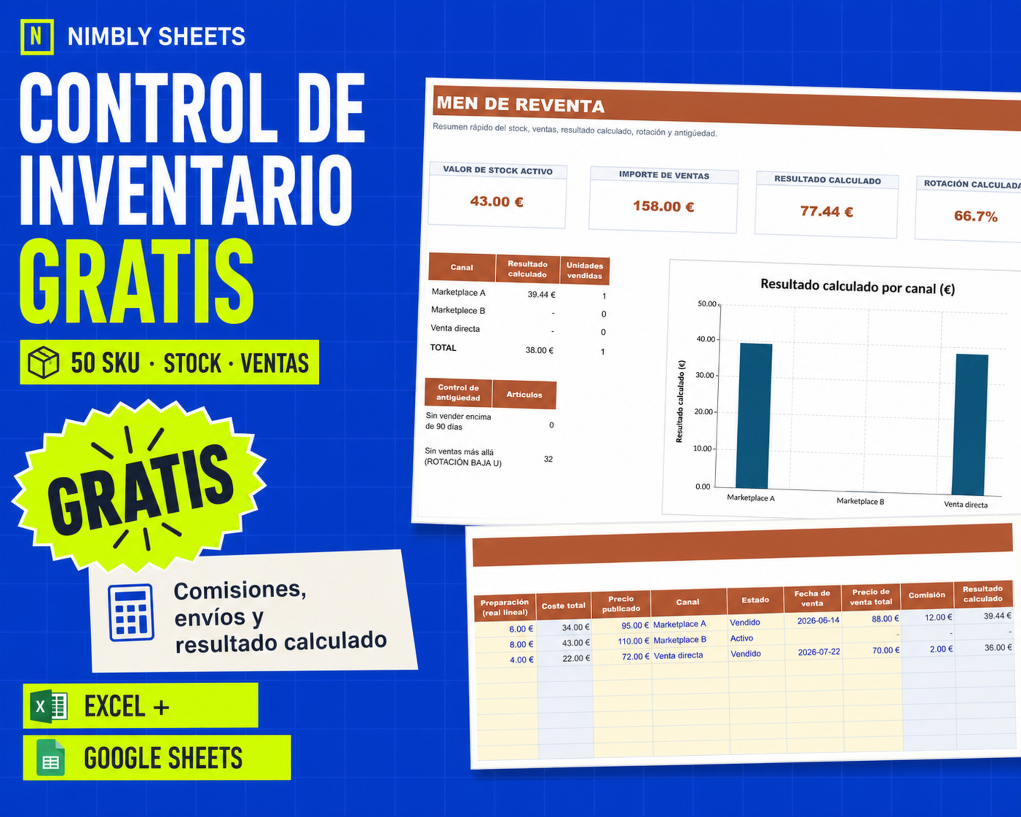 Portada de la plantilla gratuita de inventario y reventa