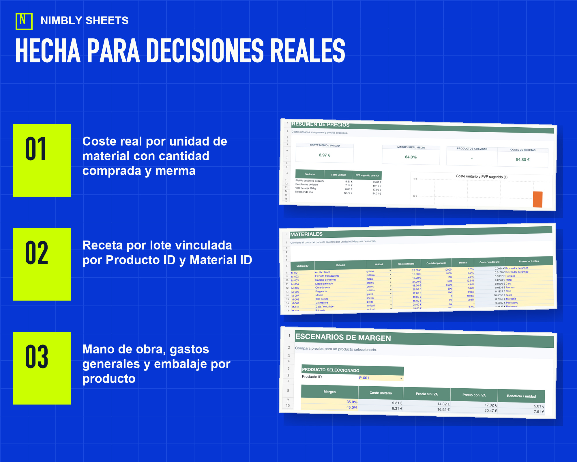 Calculadora de Precios para Artesanía: key features