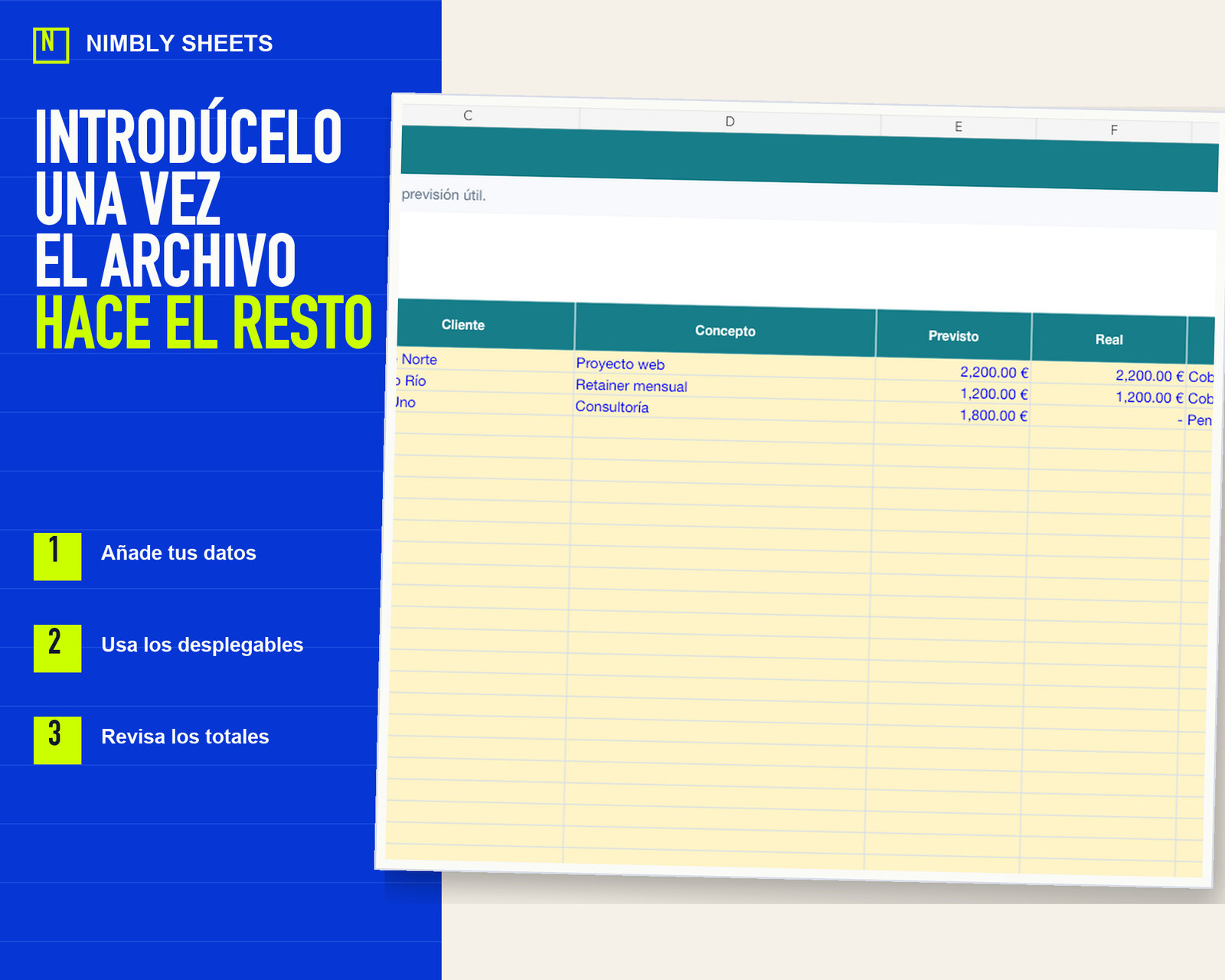 Flujo de Caja y Hucha de Impuestos: editable inputs