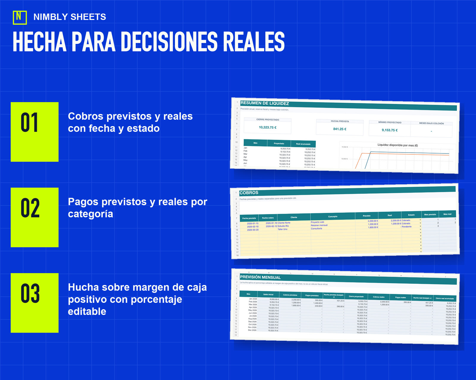 Flujo de Caja y Hucha de Impuestos: key features