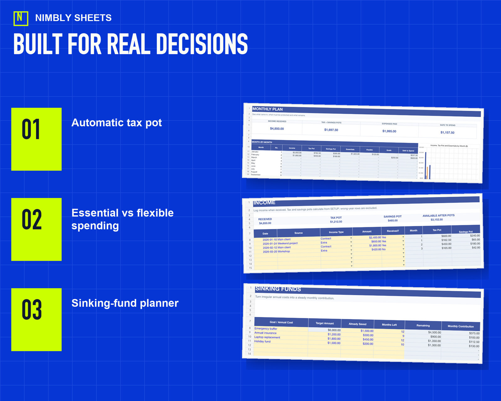 Freelancer Finance Toolkit: key features