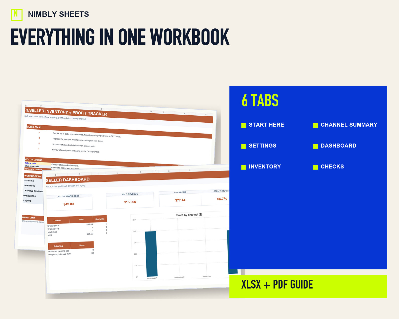 Reseller Inventory and Profit Tracker: files and workbook sections included